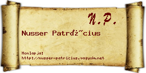 Nusser Patrícius névjegykártya